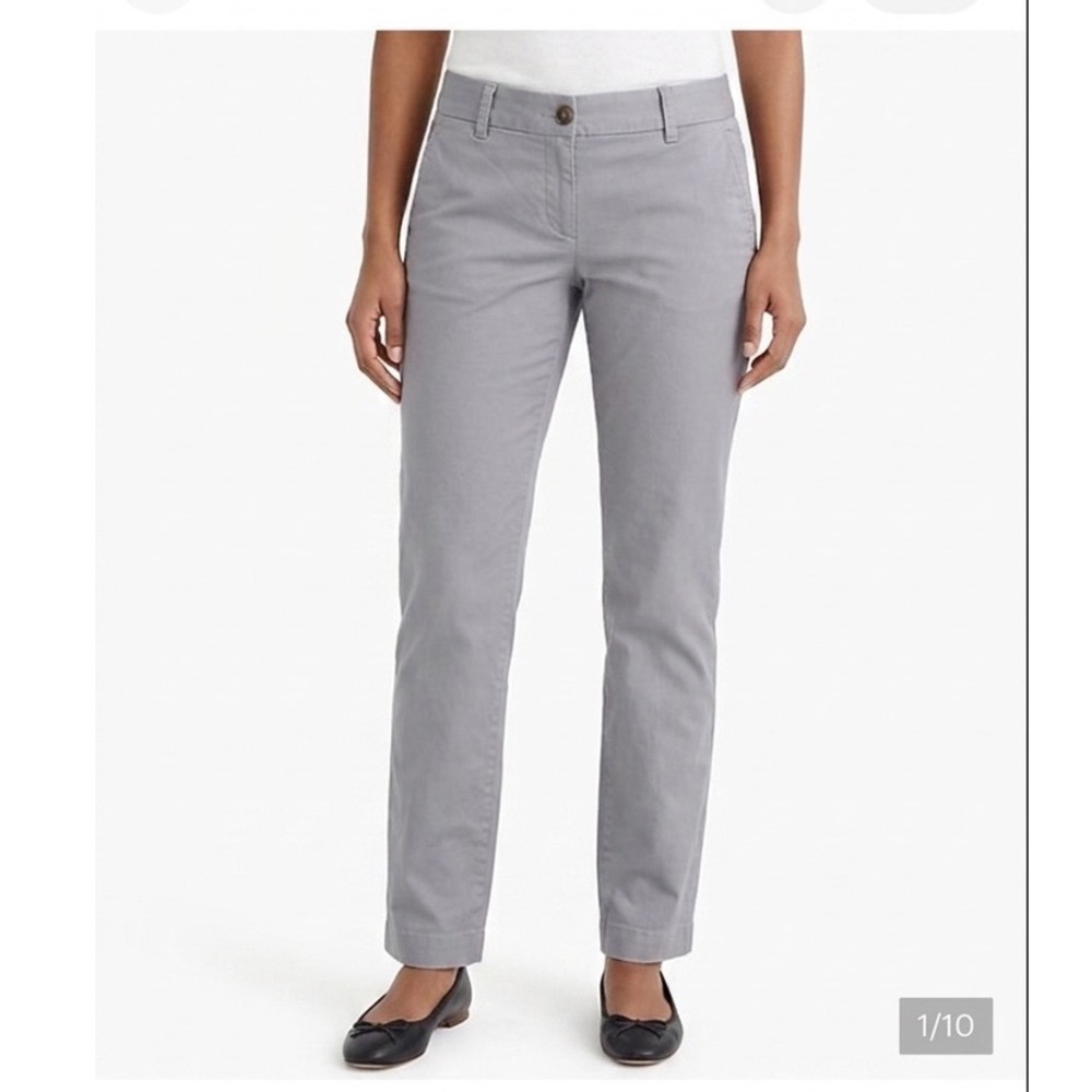 J.Crew Frankie Pant Size 4 Gray Slim Straight Chino Stretch Cotton Trouser